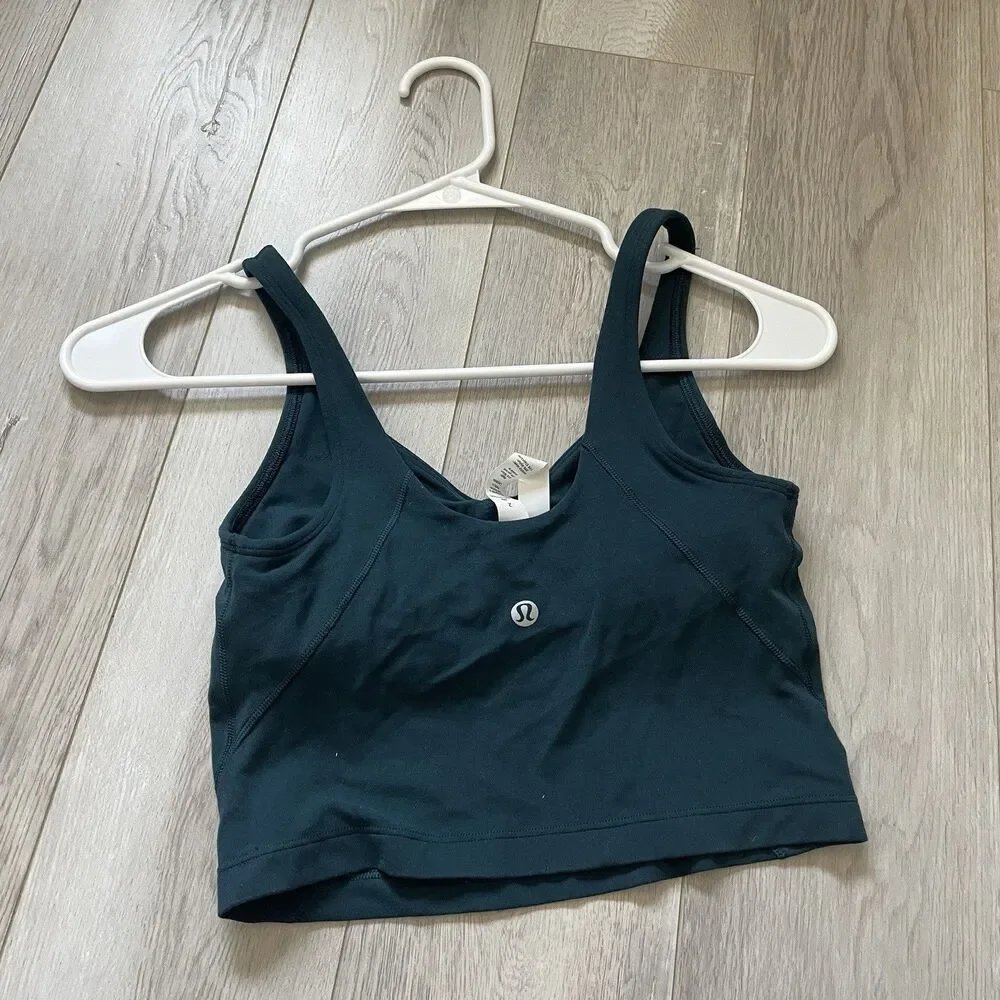 Lululemon Align Tank Top crop womens Teal size 2 workout athleisure gym outdoor